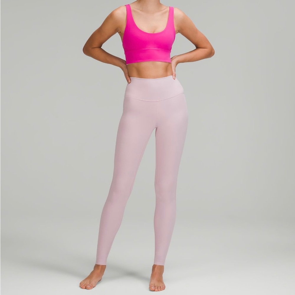 Lululemon Double Lined Pink peony High Rise 28” Align Leggings size 2.
